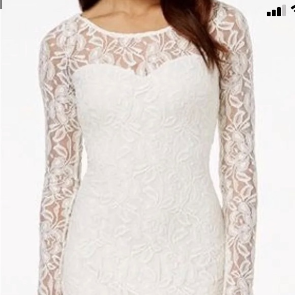 Material Girl Dresses & Skirts - Material Girl Lace Dress Size Small Junior. Pullover Keyhole Back Winter White